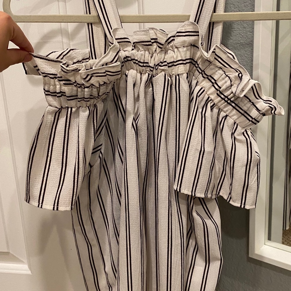 off the shoulder striped top tank